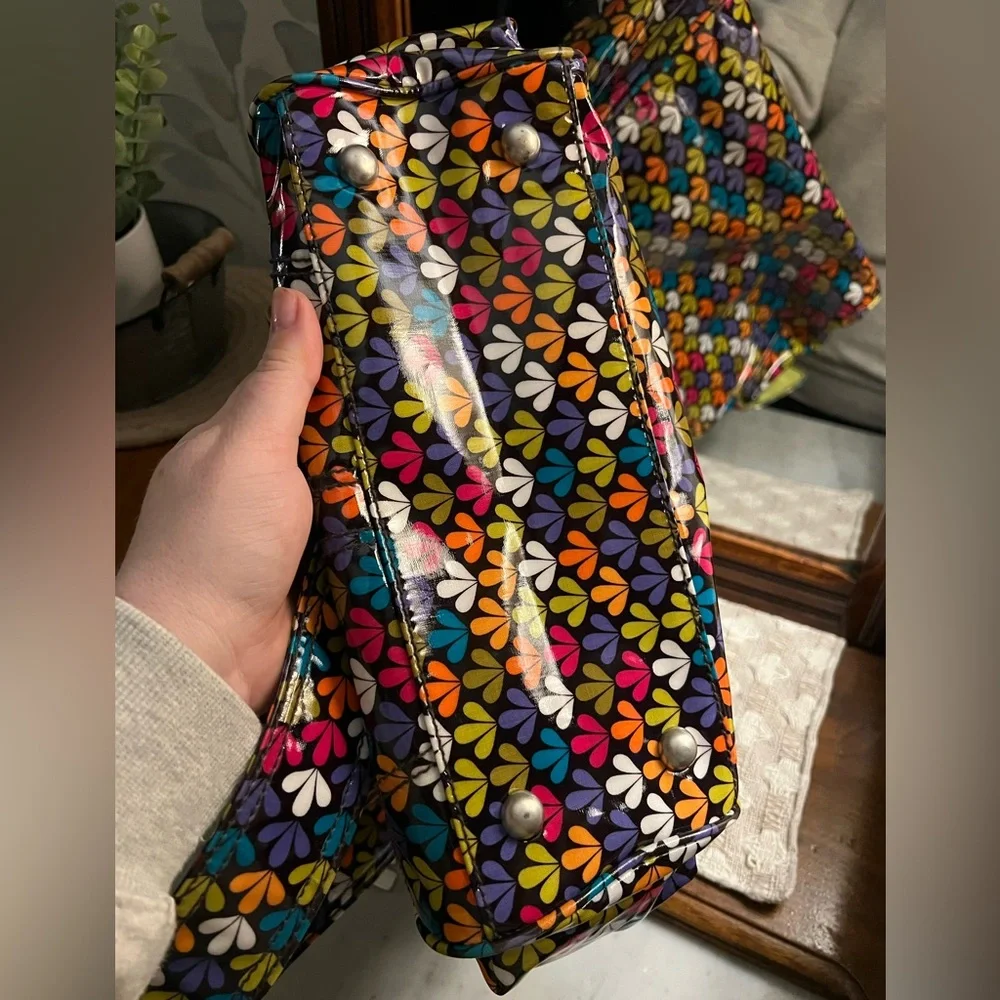 KALENCOM Classic Midi Buckle Diaper Bag‎ Clover Pattern Rainbow Colors Laminated